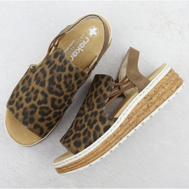 Sandalias de mujeres en la plataforma con beige rieker 62741-90 9