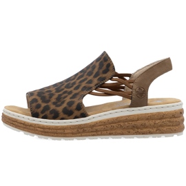 Sandalias de mujeres en la plataforma con beige rieker 62741-90 13