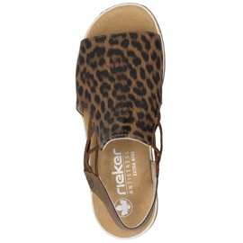 Sandalias de mujeres en la plataforma con beige rieker 62741-90 12