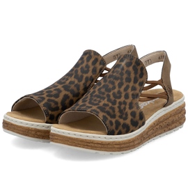Sandalias de mujeres en la plataforma con beige rieker 62741-90 14