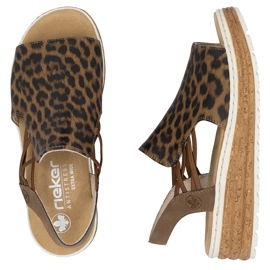 Sandalias de mujeres en la plataforma con beige rieker 62741-90 2