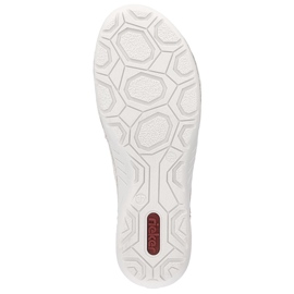Zapatos de cuero para mujeres Beige perforados Rieker 52546-60 12