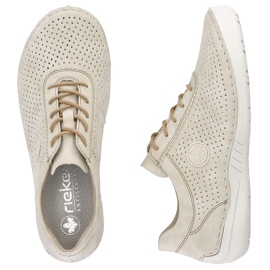 Zapatos de cuero para mujeres Beige perforados Rieker 52546-60 1 Zapatos de cuero para mujeres Beige perforados Rieker 52546-60 1