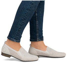 Zapatos textiles para mujeres abiertos beige rieker 51969-90 3