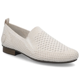 Zapatos textiles para mujeres abiertos beige rieker 51969-90 10