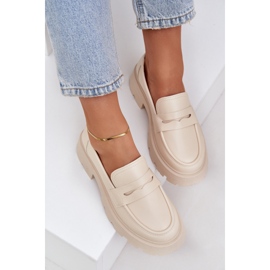 Mocasines Mujer Piel Ecológica, Beige Claro 8