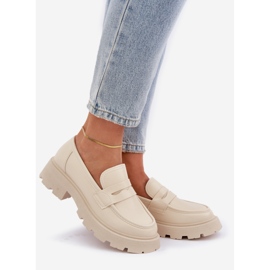 Mocasines Mujer Piel Ecológica, Beige Claro 1