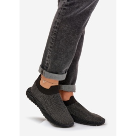 S.Barski Zapatos deportivos femeninos atacados con TW121 decoración negra negro 1