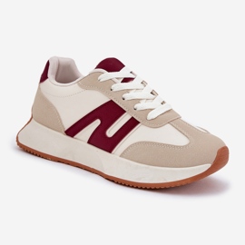 Zapatos deportivos femeninos en la plataforma beige-blue 4
