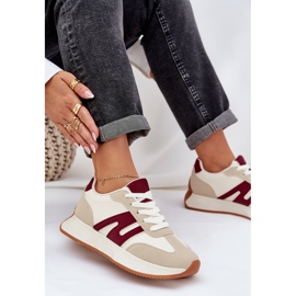Zapatos deportivos femeninos en la plataforma beige-blue 6
