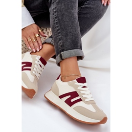 Zapatos deportivos femeninos en la plataforma beige-blue 7