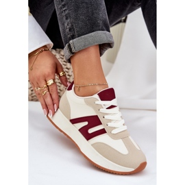 Zapatos deportivos femeninos en la plataforma beige-blue 8