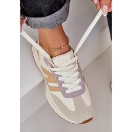 Zapatos deportivos femeninos en la plataforma multicolor beige 2