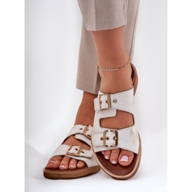 Chanclas planas de cuero con Zazoo 3020 Zloty Zloty limpia dorado 5