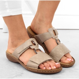 Cómodas chanclas Rieker RKR681 beige 4