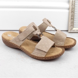 Cómodas chanclas Rieker RKR681 beige 6