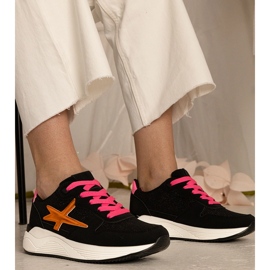 Deportes para mujeres de zapatillas negras con brillo negro 1 Deportes para mujeres de zapatillas negras con brillo negro 1