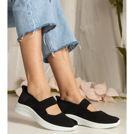 Zapatillas de deporte de mujeres negras en una suela prensada negro 1