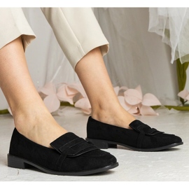 Mocasines clásicos de mujeres negras hechas de ekozamsz negro 1