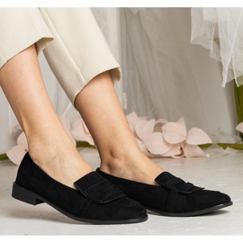 Mocasines clásicos de mujeres negras hechas de ekozamsz negro 2