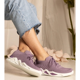 Zapatillas violetas para mujeres con una parte superior de SHOCKING 3