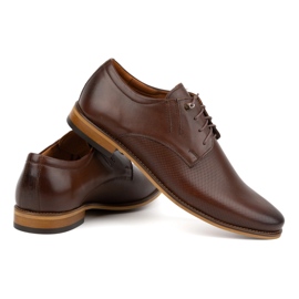 Olivier Zapatos de cuero elegantes para hombres 483 en un color marrón oscuro 4