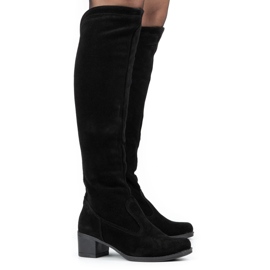 Olivier Botas de cuero en forma de mujer aisladas negro 1