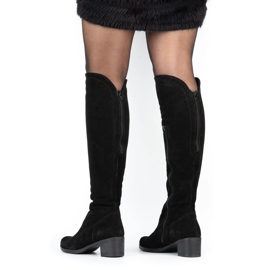 Olivier Botas de cuero en forma de mujer aisladas negro 3