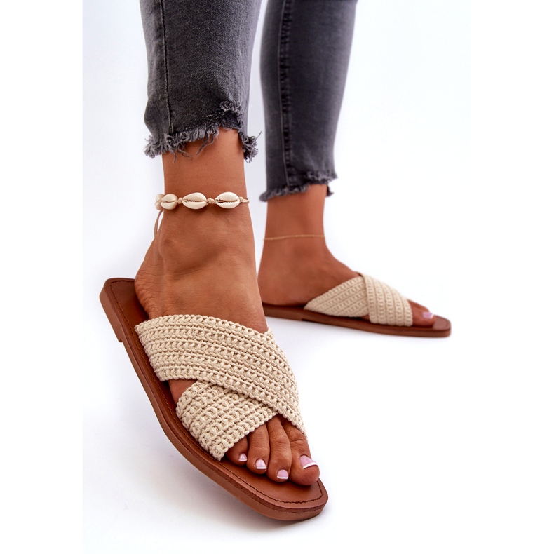 Flip flaps de mujeres hechas de Big Star nn274078 beige 2