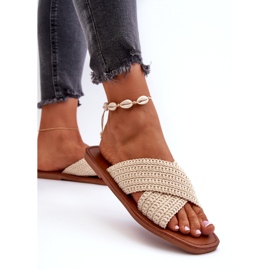 Flip flaps de mujeres hechas de Big Star nn274078 beige 3
