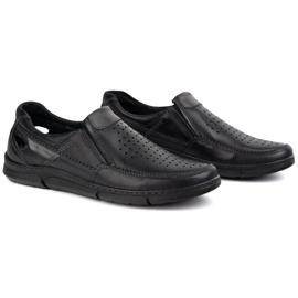 Olivier Mocasines de cuero para hombres para el verano 602 Negro 2