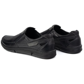 Olivier Mocasines de cuero para hombres para el verano 602 Negro 4