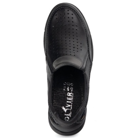 Olivier Mocasines de cuero para hombres para el verano 602 Negro 5