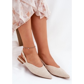 Bailarinas con trenza y punta puntiaguda beige 7