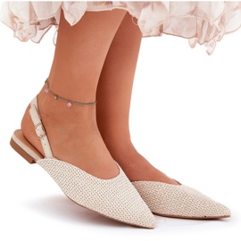 Bailarinas con trenza y punta puntiaguda beige 8