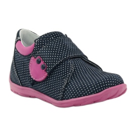 Zapatos de niña con lunares Ren But 1476 azul marino rosado azul blanco 1