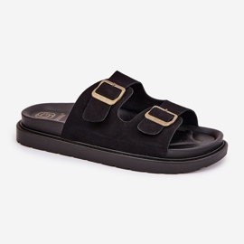 Flip Flip Flip Flip en la plataforma con hebillas negras negro 4