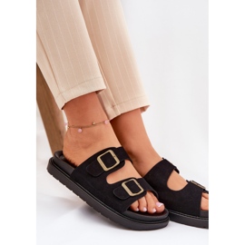 Flip Flip Flip Flip en la plataforma con hebillas negras negro 7