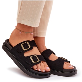 Flip Flip Flip Flip en la plataforma con hebillas negras negro 10