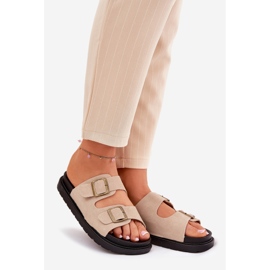 Flip fallas de mujeres en la plataforma con hebillas beige 1 Flip fallas de mujeres en la plataforma con hebillas beige 1