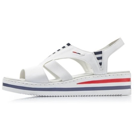 Sandalias cuña Rieker W V02Y5 blanco 17