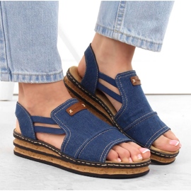 Sandalias cómodas con plataforma Rieker W RKR684 jeans 3