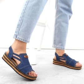 Sandalias cómodas con plataforma Rieker W RKR684 jeans 4