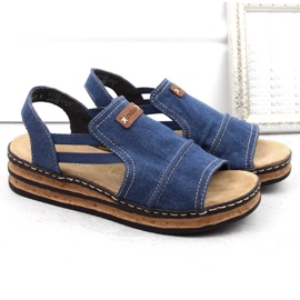 Sandalias cómodas con plataforma Rieker W RKR684 jeans 6