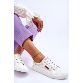 Zapatillas de mujer de encaje Big Star W274925 Blanco 10