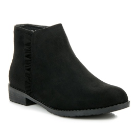 Nio Nio Botas de ante con volante negro 2
