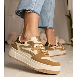 Zapatillas beige zapatillas de deporte deportivo femenino 4