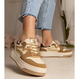 Zapatillas beige zapatillas de deporte deportivo femenino 3