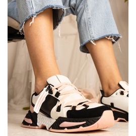 Zapatillas de mujer rosas con suela maciza. negro 1