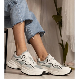 Zapatillas deportivas de mujeres blancas y verdes blanco 2